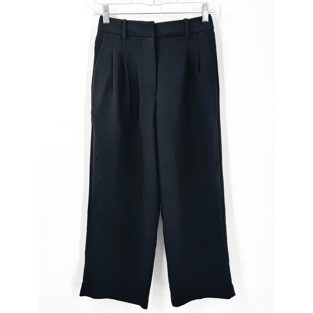 Wilfred The Effortless Pant Women sz 2 Pleated Wide Leg High Rise Black